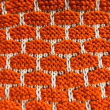 Load image into Gallery viewer, Loom Knit Brick Wall aka Ballband Textured Ribbon Stitch Pattern Copyright Loomahat