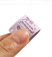 Load image into Gallery viewer, Fancy Frame "Handmade with Love" PU Leather Labels Tags with 4 Holes