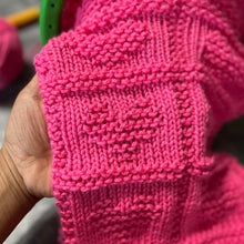 Load image into Gallery viewer, Loom Knit Garter Stitch Heart Square Copyright Loomahat