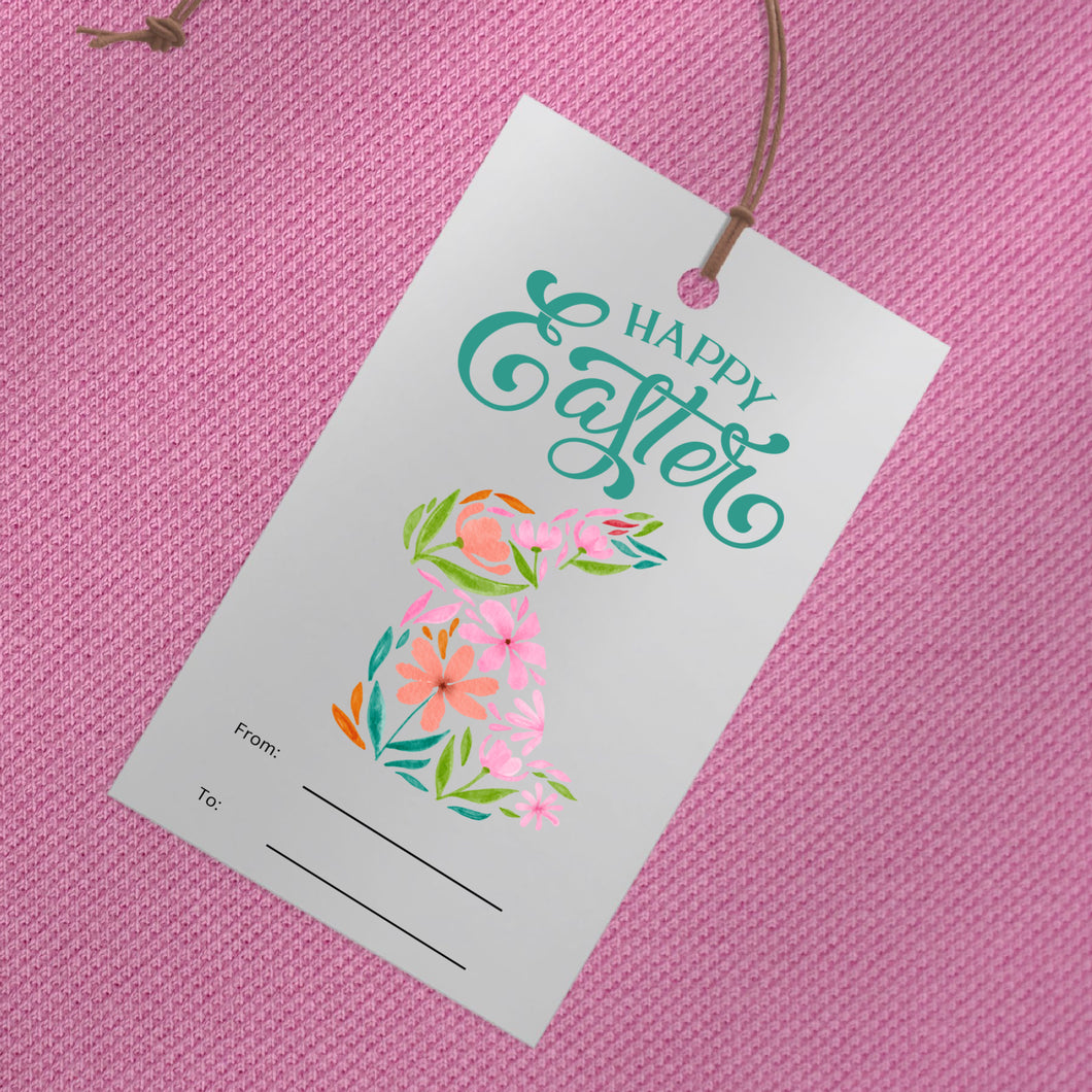 Floral Easter Bunny Printable Gift Tags