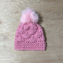 Load image into Gallery viewer, Loom Knit Chunky Baby Hat Pattern Textured  Stitch  copyright Loomahat