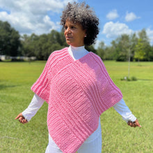 Load image into Gallery viewer, Loom Knit Project Pattern Seed Stitch Poncho on 41 peg loom Copyright Loomahat