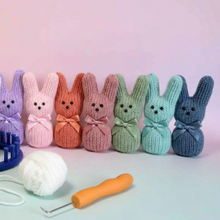 Load image into Gallery viewer, Loom knit bunny pattern