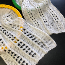 Load image into Gallery viewer, Top Ten (10) Stitches Volume 2 Lace Patterns: Acorn, Chevron, Open Honeycomb, Paw, Ridged Ribbon, Tilted Blocks, Wheat, Zig Zag Eyelet