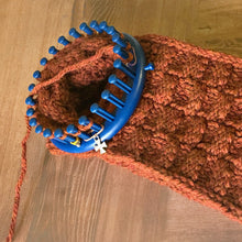 Load image into Gallery viewer, Loom Knit Basket weave scarf pattern