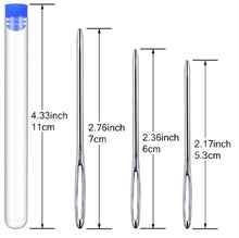 Load image into Gallery viewer, 9 Large Eye Yarn Needles in 3 Sizes with Vial Case