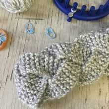 Load image into Gallery viewer, Loom Knit Braided Headband Pattern 24 pegs Copyright Loomahat