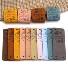 Load image into Gallery viewer, bumble bee pu leather handmade with love tag label