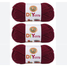 Load image into Gallery viewer, Lion Brand DIYarn  Burgandy Red Mini Skeins