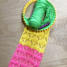 Load image into Gallery viewer, Eyelet Ovals with Garter Lace Stitch Pattern Flat and in the Round