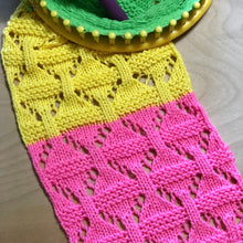 Load image into Gallery viewer, Eyelet Ovals with Garter Lace Stitch Pattern Flat and in the Round