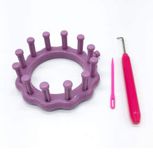 Load image into Gallery viewer, Round Flower Loom Set , Hook, Blunt Yarn Needle and FREE Pattern