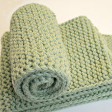 Load image into Gallery viewer, Loom knit Garter Stitch Scarf Pattern made on 24 Peg Loom with Video Tutorial by Loomahat