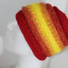 Load image into Gallery viewer, Loom Knit Mens Hat Pattern made with 41 Peg Loom with Video Tutorial by Loomahat Copyright