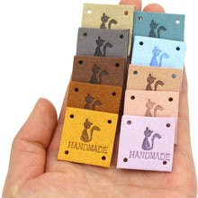 Load image into Gallery viewer, Kitty Cat Handmade Leather Tags Labels