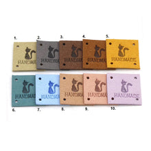 Load image into Gallery viewer, Kitty Cat "Handmade" PU Leather Labels Tags with 4 Holes