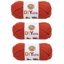 Load image into Gallery viewer, 3 Pack Lion Brand DIYarn Mini Skeins Pumpkin Orange