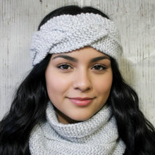 Load image into Gallery viewer, Loom Knit Braided Headband pattern Copyright Loomahat