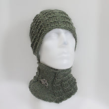 Load image into Gallery viewer, Waffle Stitch Brimless Hat and Cowl Set