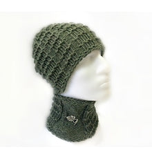 Load image into Gallery viewer, Waffle Stitch Brimless Hat and Cowl Set