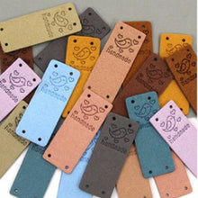 Load image into Gallery viewer, Love Bird "Handmade" PU Leather Labels Tags with 4 Holes