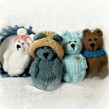 Load image into Gallery viewer, Loom Knit Tiny Teddy Bear Doll Pattern by Loomahat Copyright Image 24-peg Round Loom 

