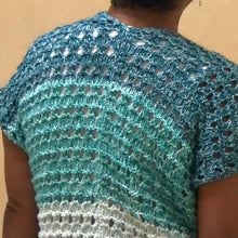 Load image into Gallery viewer, Loom Knit Ridged Ribbon Sweater Cardigan Vest w Lacy Stitch