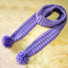 Load image into Gallery viewer, Loom Knit Pom Pom Scarf