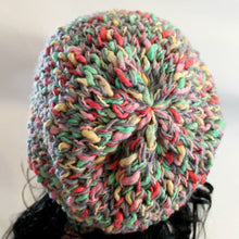 Load image into Gallery viewer, Loom Knit hat pattern figure 8 stitch Copyright Loomahat
