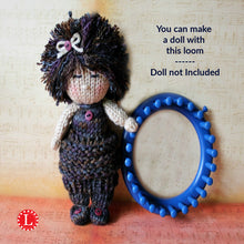Load image into Gallery viewer, Loom knit doll 24 peg loom Copyright Loomahat Store