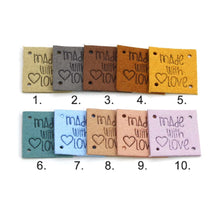 Load image into Gallery viewer, Made with Love Leather Tags Labels