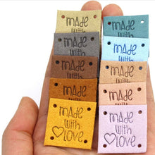 Load image into Gallery viewer, Made with Love Leather Tags Labels