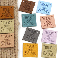 Load image into Gallery viewer, Made with Love Leather Tags Labels