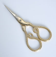 Load image into Gallery viewer, Small Snake Embroidery Scissors Gold