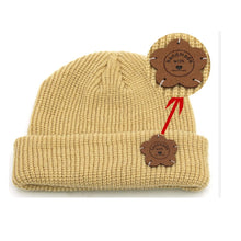 Load image into Gallery viewer, Handmade with Love Leather Tag Label Flower Brown Tan