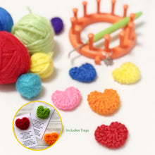 Load image into Gallery viewer, Loom Knit Pocket Heart Hug Pattern made with a 12 peg round loom Copyright Loomahat