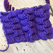 Load image into Gallery viewer, Loom Knit Zig Zag Basketweave Stitch Pattern Copyright Loomahat