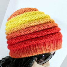 Load image into Gallery viewer, Loom Knit Hat Pattern made with 41 Peg Loom with Video Tutorial by Loomahat Copyright