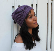 Load image into Gallery viewer, Loom Knit Pattern Scarf Headband Ear warmer for messy bun dreadlocks made on 41 Peg loom by Loomahat Copyright