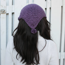 Load image into Gallery viewer, Loom Knit Pattern Scarf Headband Ear warmer for messy bun dreadlocks made on 41 Peg loom by Loomahat Copyright
