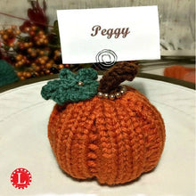 Load image into Gallery viewer, Loom Knit Pumpkin Project Pattern with Video on a 24 Peg round loom by Loomahat
