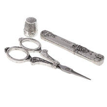 Load image into Gallery viewer, Vintage Style Embroidery Scissors | Thimble Needle Case Sewing Kit