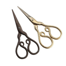 Load image into Gallery viewer, Small Snake Scissors Gold Bronze