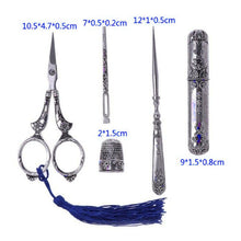 Load image into Gallery viewer, Vintage Style Embroidery Scissors | Thimble Needle Case Sewing Kit