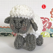 Load image into Gallery viewer, Loom Knit Tiny Sheep Toys Doll Pattern made on a 24 peg round loom. Using Red Heat worsted weight yarn. Copyright Loomahat
