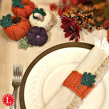 Load image into Gallery viewer, Loom Knit Pumpkin Project Pattern on a 24 Peg round loom by Loomahat