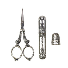Load image into Gallery viewer, Vintage Style Embroidery Scissors | Thimble Needle Case Sewing Kit