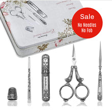 Load image into Gallery viewer, 17 Pcs Vintage Style Embroidery Scissors Thimble Needle Case Sewing Kit with FREE Fob & 10 Needles