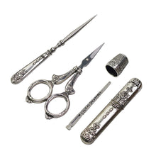 Load image into Gallery viewer, 17 Pcs Vintage Style Embroidery Scissors Thimble Needle Case Sewing Kit with FREE Fob & 10 Needles
