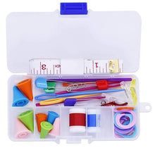 Load image into Gallery viewer, 381 Piece Knitting Crochet Kit  Locking Stitch Markers ,  Measuring Tape, Blunt Large Eyed Needles , Counters in 3 Clear Plastic Cased * D0